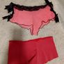 pants lace red pink Image 2