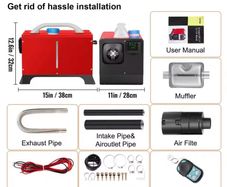 Portable Diesel Heater 12V  8kw All In One Diesel Heater LCD for Garage Similar Websato Eberspacher Heating Fan Air Heater