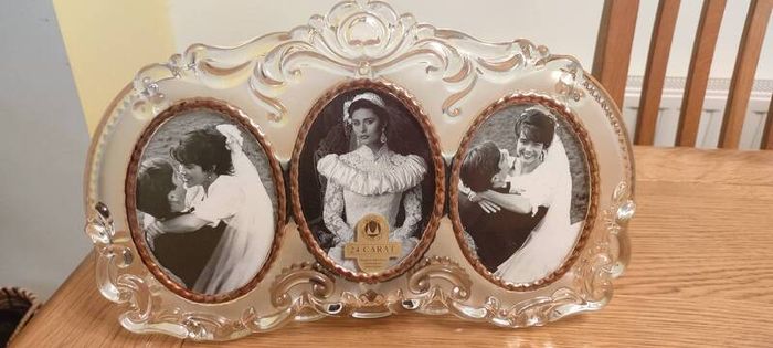 Mikasa Princess Ornate Cut Photo Picture Frame Triple Oval 3 Open 3.5x4.5 NEW