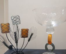 Italian Glass Ornament + Matching Tea light