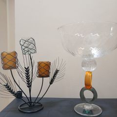 Italian Glass Ornament + Matching Tea light