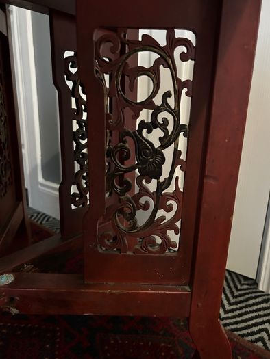 Large Antique Chinese Red Lacquer & Gilt Coffee Table