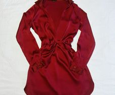 PLT red satin Shirt dress