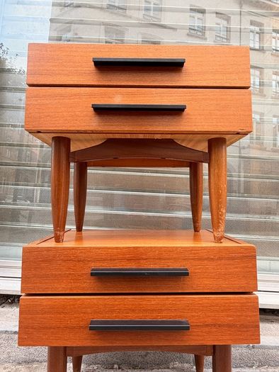 Mid century danish teak lockers bedsides