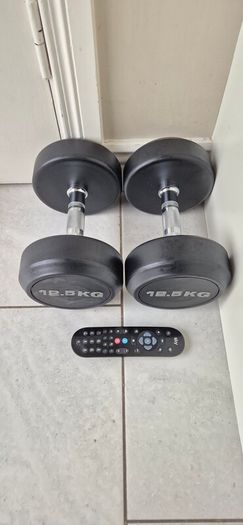 brand new 2x12.5kilo, 2x10kilo dumbbell weight sets