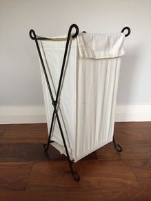 Folding iron laundry basket