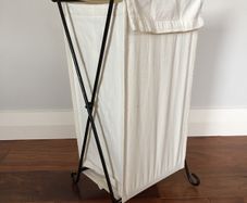 Folding iron laundry basket