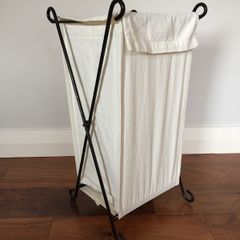 Folding iron laundry basket