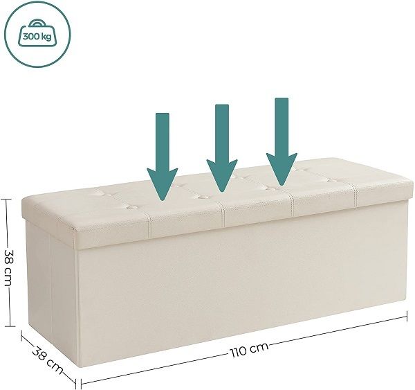 New Beige Leather Storage Chest - FREE P&P