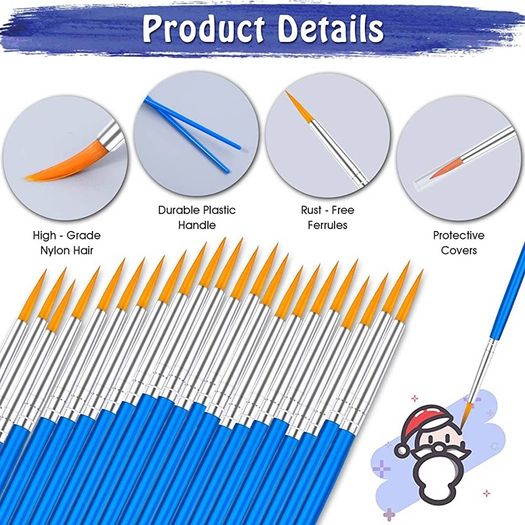 100Pcs Paint Brushes Small, Anezus Paint Brushes for Kids Fine Paint Brushes Set Detail Paint Brushes for Classroom Model Canvas Face Nail Art Acrylic Watercolor Paint Craft Supplies