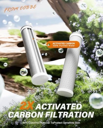 Hard Water Filter Shower Head and Hose, 3 Pack Carbon Shower Filter 6 Spray Mode High Pressure Shower Heads, Water Softener Showerhead for Residual Chlorine Remove, Reduces Dry Itchy Skin