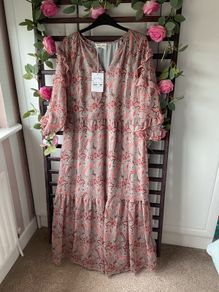 dress Bnwt indie + moi grey pattern long boho style dress T1