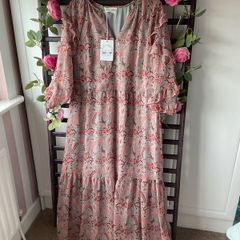 dress Bnwt indie + moi grey pattern long boho style dress T1