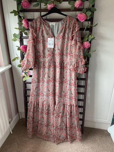 dress Bnwt indie + moi grey pattern long boho style dress T1