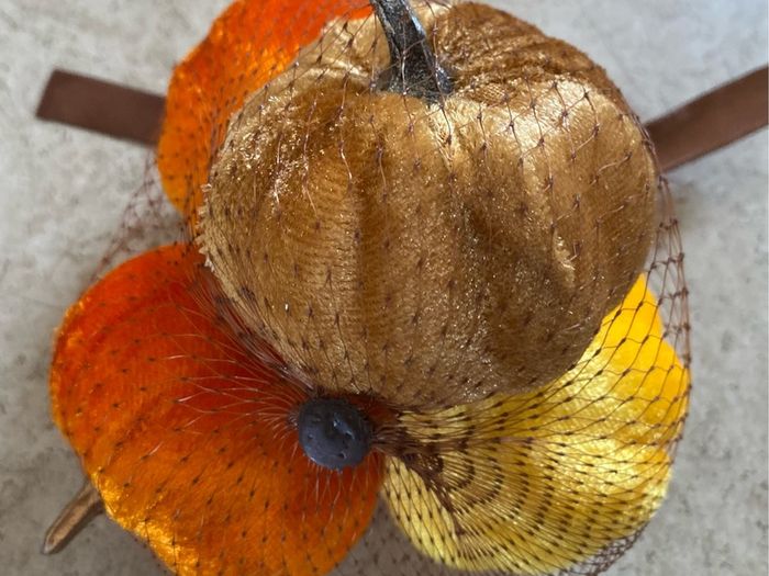 4 velvet halloween pumpkin decorations