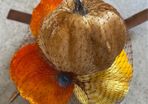 4 velvet halloween pumpkin decorations
