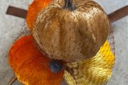 4 velvet halloween pumpkin decorations