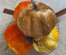 4 velvet halloween pumpkin decorations