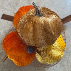 4 velvet halloween pumpkin decorations