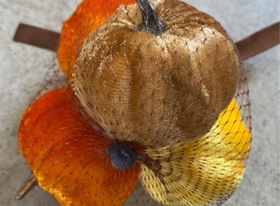 4 velvet halloween pumpkin decorations