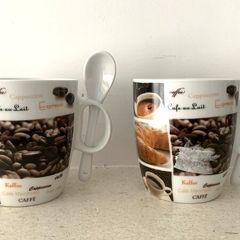 Coffee Cups + Spoons NEW