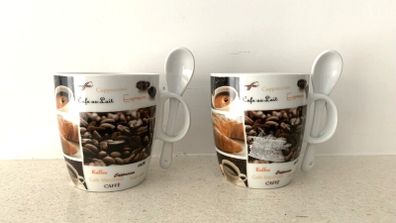 Coffee Cups + Spoons NEW