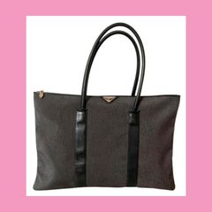 YSL Tweed and Leather Weekender Tote