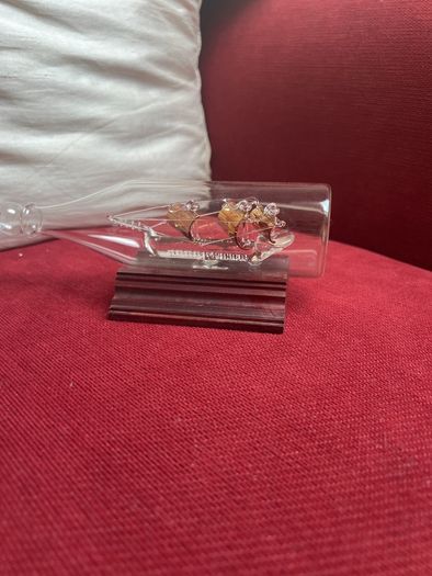 Glass ship in a bottle