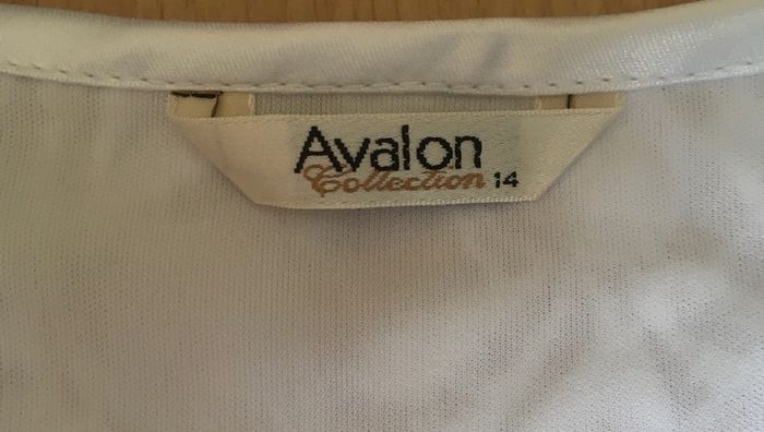 Avalon White Lace Lined Top, Size 14