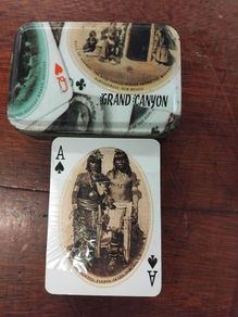Native American Playing cards and tin