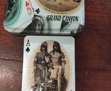 Native American Playing cards and tin