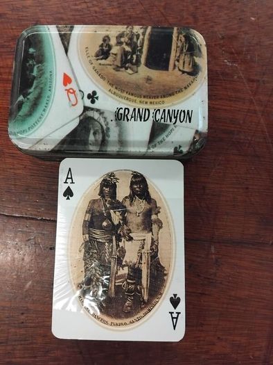 Native American Playing cards and tin