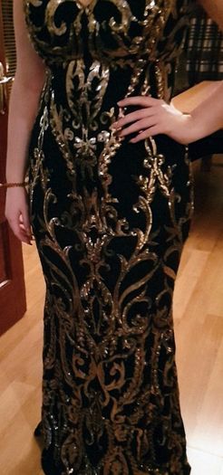 Black / Gold Ornate Sequin Strap Dress BRAND NEW!!!