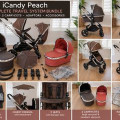 iCandy Peach/double tandem-complete travel system