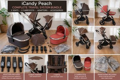 iCandy Peach/double tandem-complete travel system