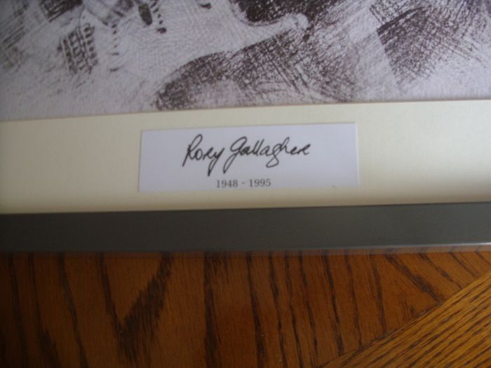 Rory Gallagher Framed Mounted Print With Signature
