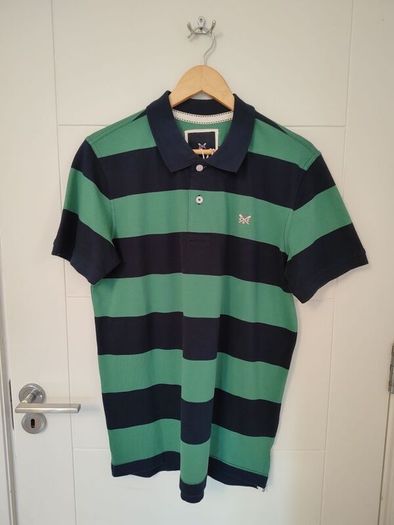Crew Clothing Navy and Green Polo Shirt