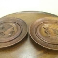 Wooden carved wall plaques