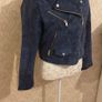 Mango leather /suede Navy jacket Image 3