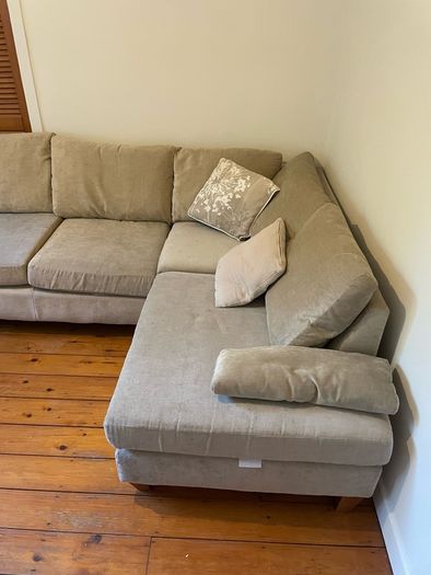 Light grey corner couch