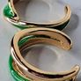Gold & Green Oil Drip Style Twist Stacking Rings Image 5