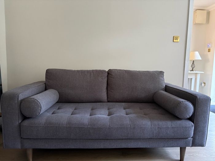 COOPER Grey Fabric 2 Seater Sofa x 2