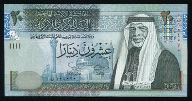 JORDAN - 20 Dinars 2002 Banknote P-37a - King Hussein II (UNC)