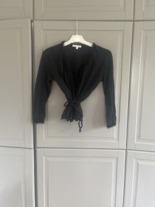 Quin and Donnelly tulle trim wrap cardigan