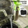 4 Tier Garden Water Fountain with Stone Look Bowls and Adjustable Flow Image 4