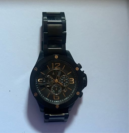 Armani watch stainless steel black gold brand new