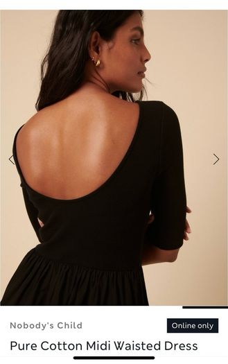 Black Cropped Sleeve A-Line Midi Dress Size UK 14 (Excellent Condition)