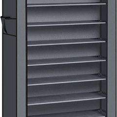 10-Tier Shoes Rack with Dustproof Cover, 28 x 88 x 160 cm, Shoe Storage Cabinet, Shoe Organiser, Shoe Stand Holds 40-50 Pairs of Shoes, for Living Room (FREE SHIPPING)