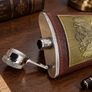 CCCP Style Stainless Steel Hip Flask -Leather /Metal Detail Image 2