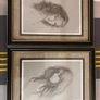 Pair of Vintage Carlo Parisi Framed Portrait Prints 1970s Mid-Century Art Set Image 2